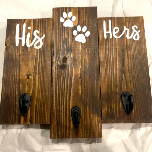 His & Hers Dog Leash Hanger/Sign - Picture 1 of 2